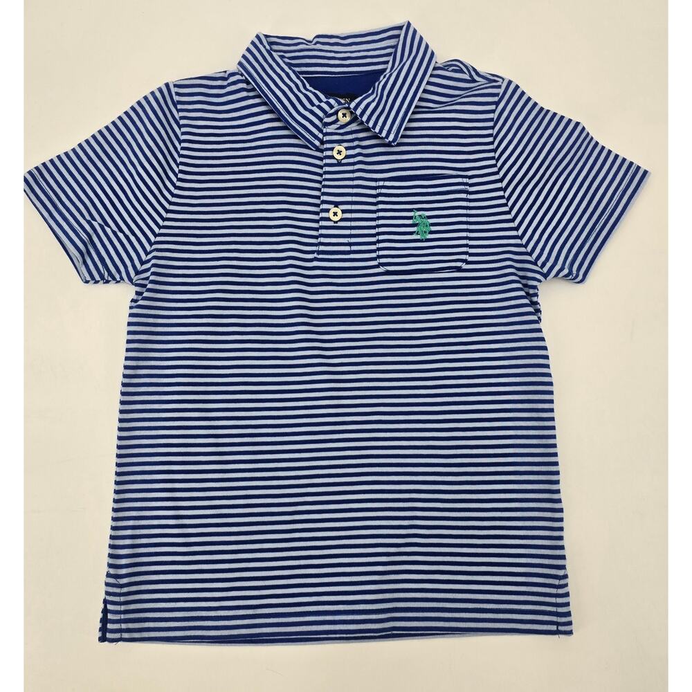 U.S. Polo Assn. Striped Polo Shirt - Blue/White